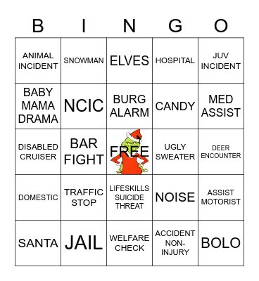 CHRISTMAS EVE/NIGHT BINGO Card