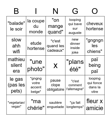 Bingo Ponta Bingo Card