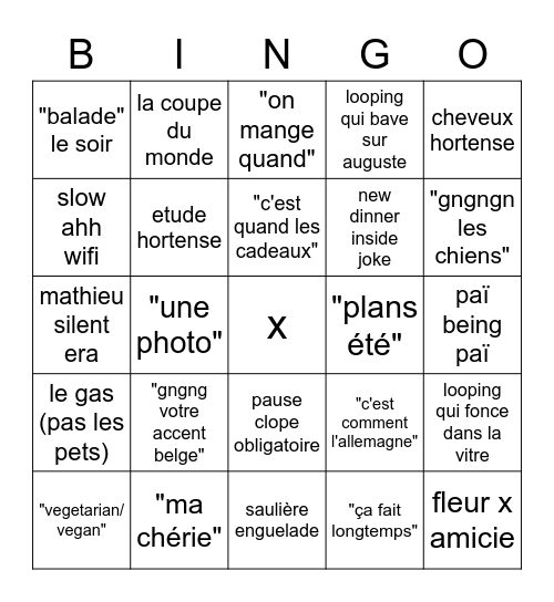 Bingo Ponta Bingo Card