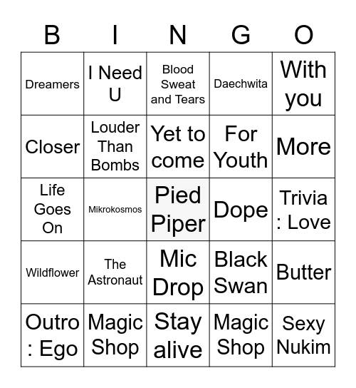 Sona 🫶 Bingo Card