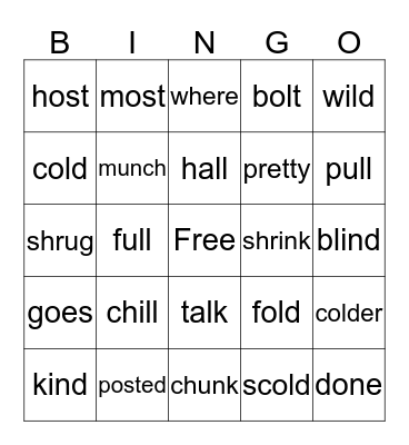 Fundation Bingo Card