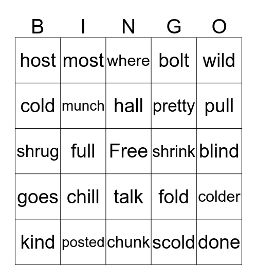 Fundation Bingo Card