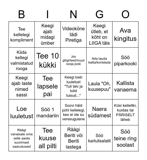 Lähtru jõulubingo Card