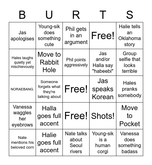 time burton's eve Bingo Card