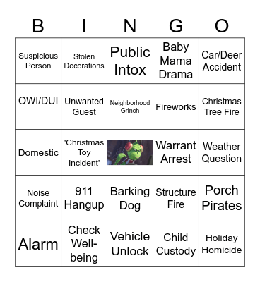Dispatch Christmas Bingo Card