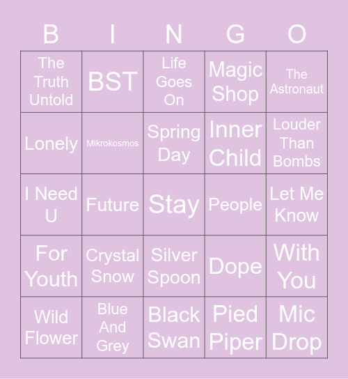 @lovelaay Bingo Card