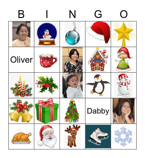 Family Christmas Bingo Card