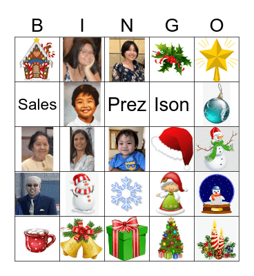 Family Christmas Bingo Card