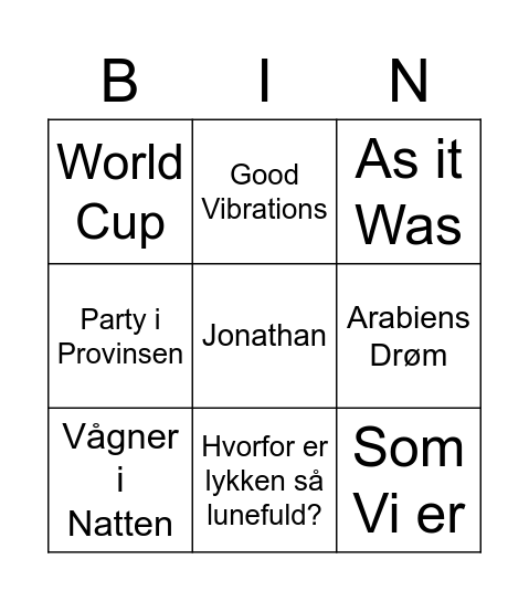 Julebingo Card