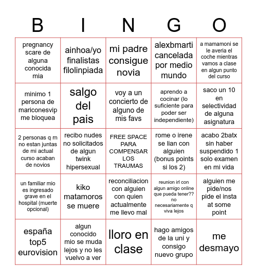 bingo pablo 2023 Bingo Card