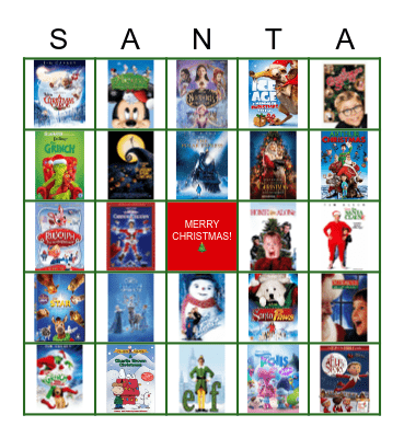 Christmas Movie Bingo Card