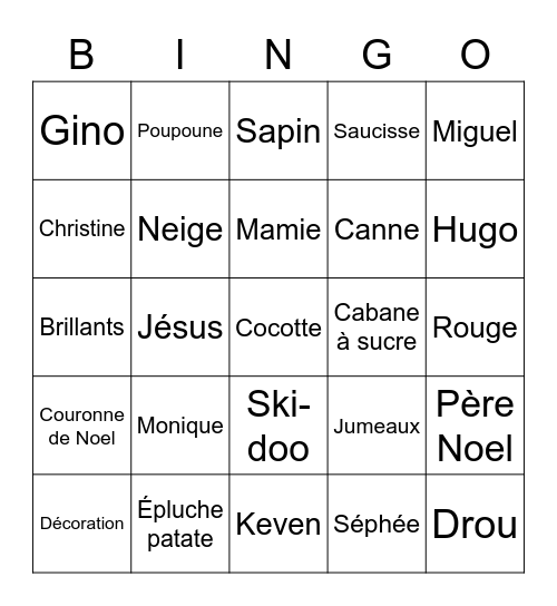 Breton Bingo Card