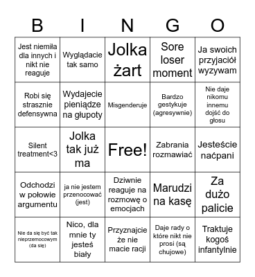 Bingo Jolka 2022 Bingo Card