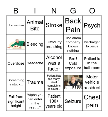 Medical Bingo Card