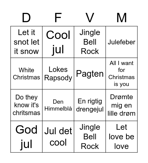 ERST JULEBANKO 2022 Bingo Card