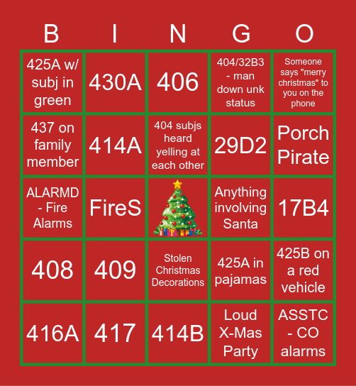 Christmas Bingo Card