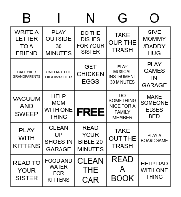 WINTER BREAK Bingo Card