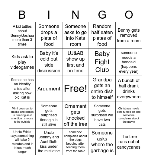 Christmas Bingo Card