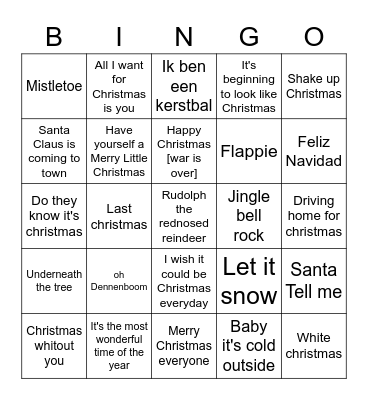 Kerstbingo Fam Straten Bingo Card