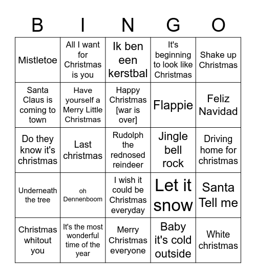 Kerstbingo Fam Straten Bingo Card