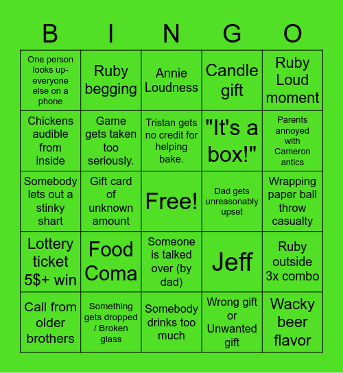 Christmas Bingo Card