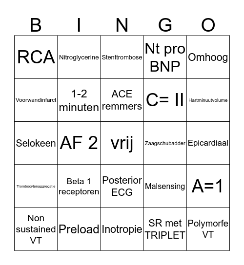 bijscholing hartcentrum Bingo Card