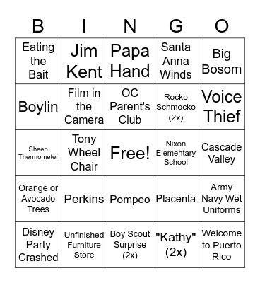 BPB '22 Bingo Card