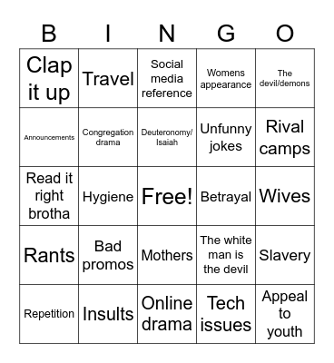 Iuic Bingo Card