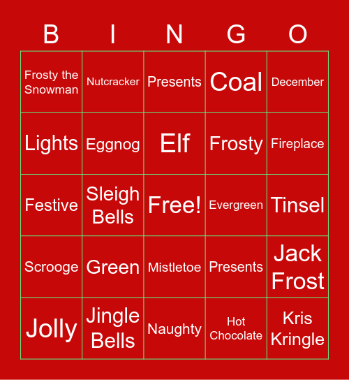 Chirstmas Bingo Card