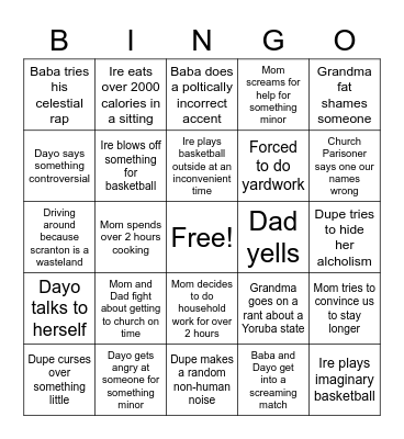 Clarks Summit Bingo Card