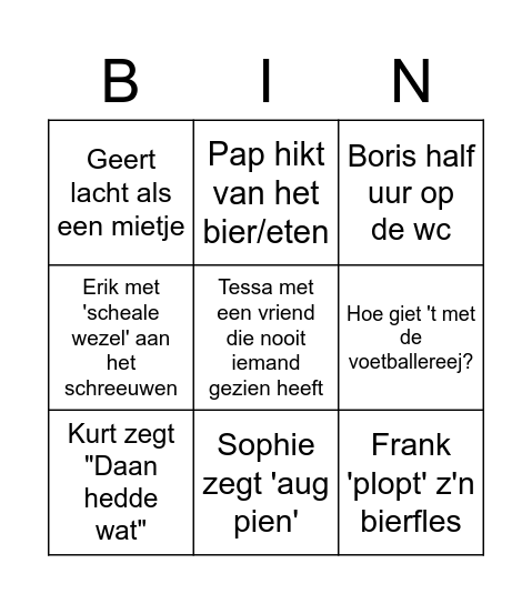 Verjaardags-bingo Card