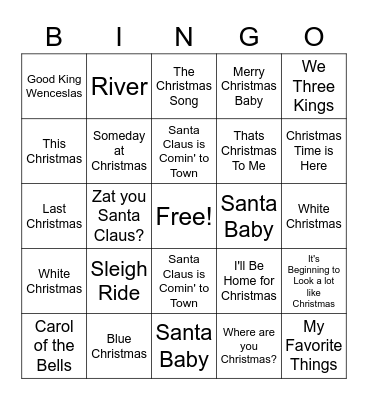 Christmas Bingo Card