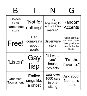 Christmas 2022 Bingo Card