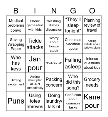 Alpine Xmas Bingo ‘22 Bingo Card
