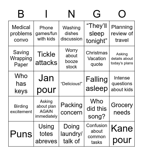 Alpine Xmas Bingo ‘22 Bingo Card