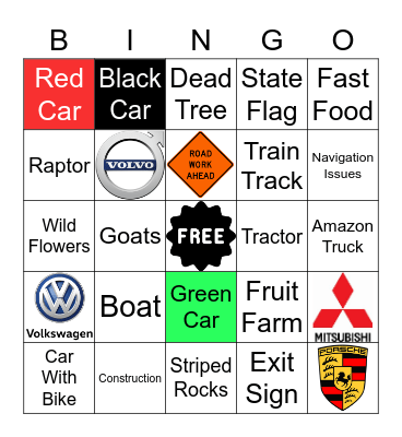 Ollie's Road Trip Bingo Card