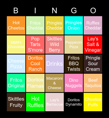 Desserts Bingo Card