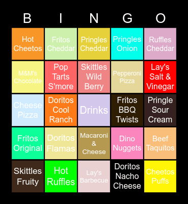 Desserts Bingo Card