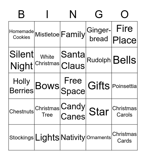 Christmas Bingo Card
