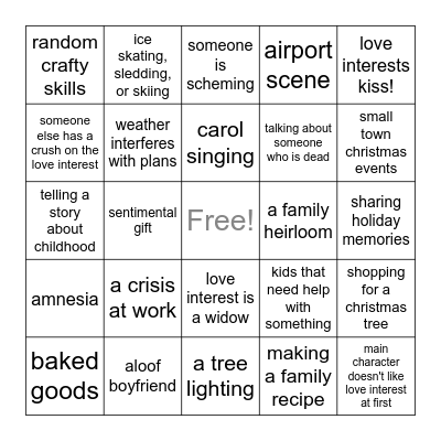 Hallmark Christmas Bingo! Bingo Card