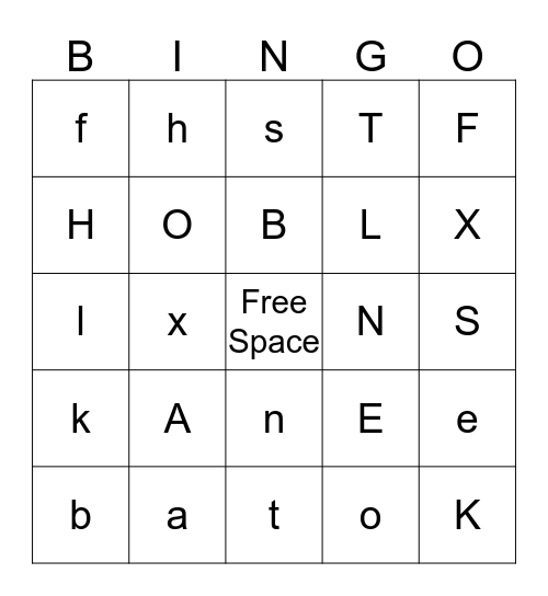 Alphabet Bingo Card