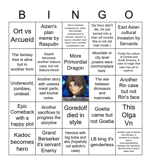 Lostbelt 7 SpaceBattles Bingo Card