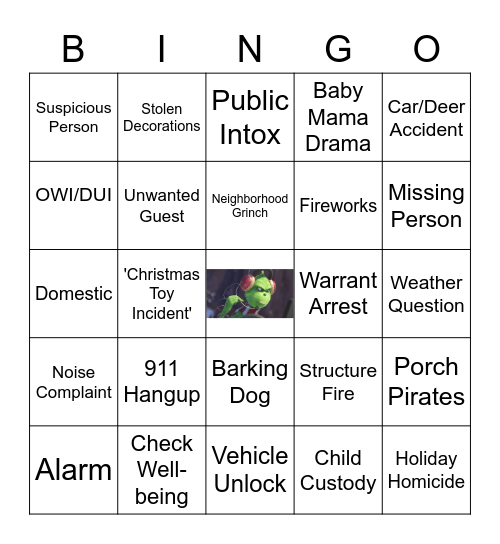 Dispatch Christmas Bingo Card