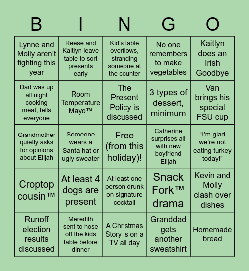 It’s Beginning to Look A Lot Like Bingo Card