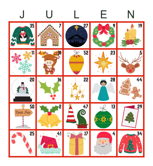 JULEBINGO Card