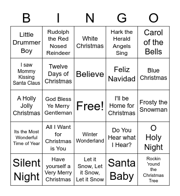 !!  Christmas Carol Crunch  !! Bingo Card