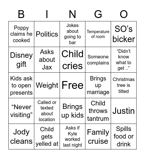 Christmas Bingo Card