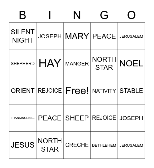 CHRISTMAN Bingo Card