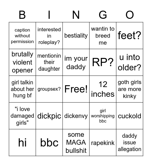 Chatave Bingo Card