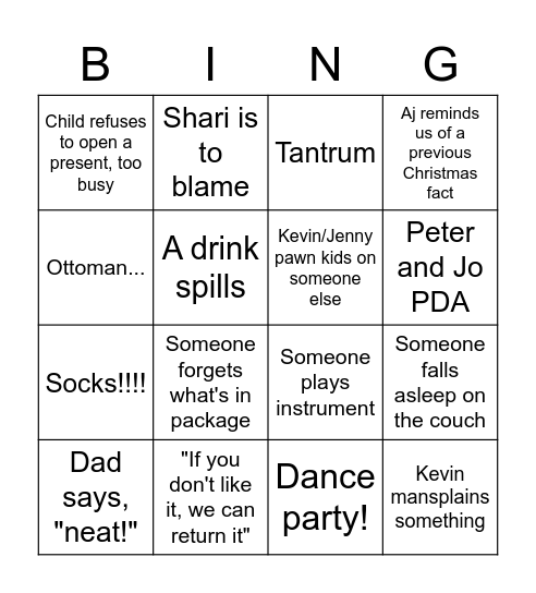 Christmas 2023 Bingo Card